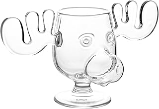 ACESOME Christmas Eggnog Moose Mug - Glass, Safe Packaging - Vacation, Clear