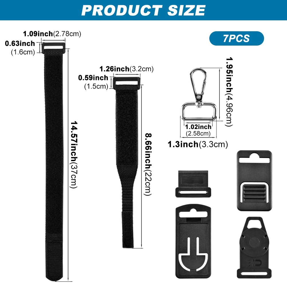 QOTSTEOS Kit da appendere per multimetro Fluke, 2 cinghie, 3 clip, 1 gancio e gancio magnetico, kit universale per appendere i multimetri Fluke (nero)