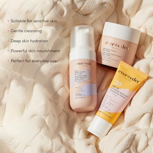 Evereden-Kids-Daily-1-2-3-Routine-Bundle-Clean-Vegan-Skin-Care-Set-Hydrating-Nourishing-Tween-Skincare-Set-with-Multi-Vitamin-Face-Wash-Face-Cream-Lotion-SPF-30-Mineral-Sunscreen-Melon