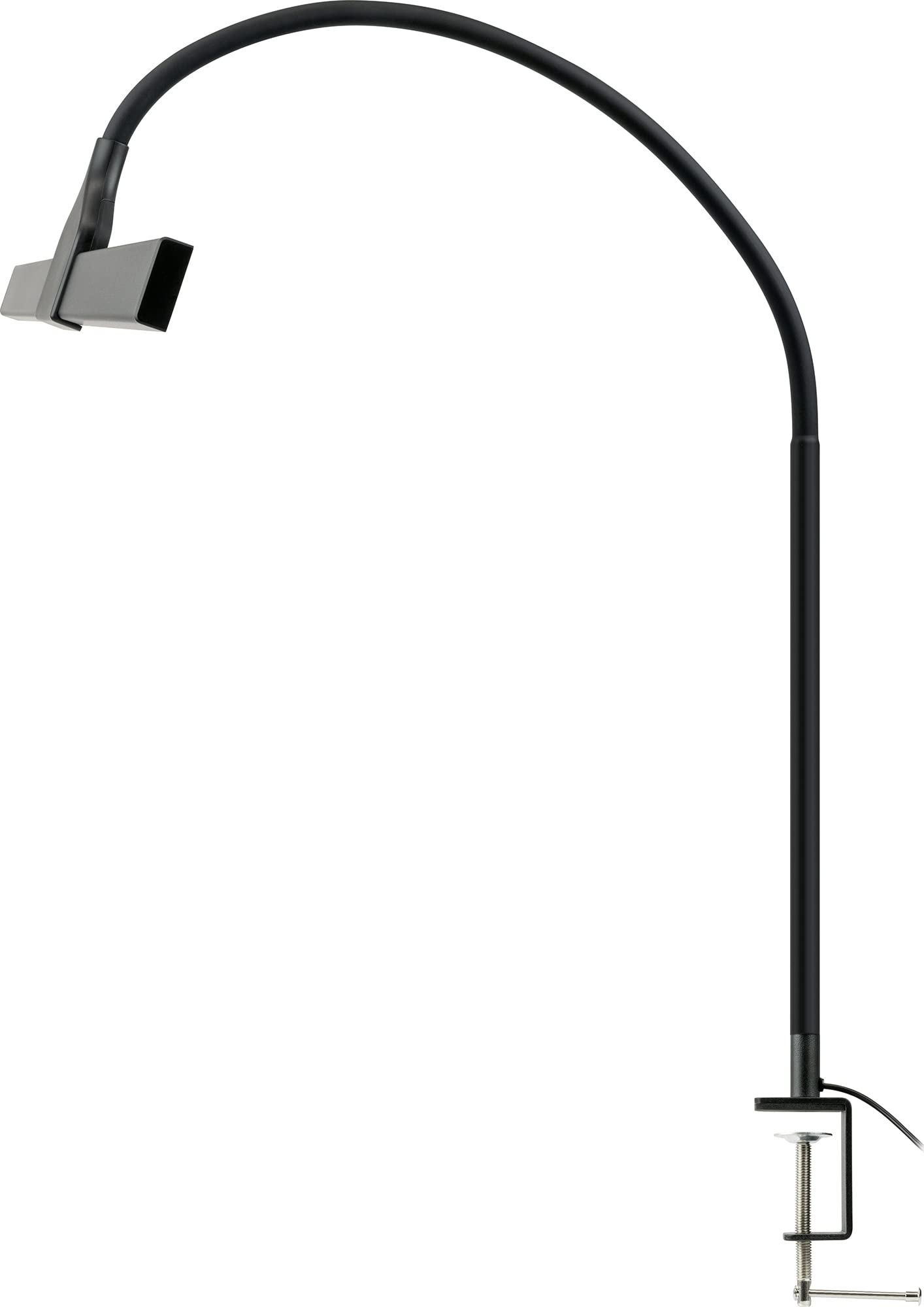 SCHWAIGER 658156 - Lampada da scrivania a LED, lampada da ufficio, con sensore touch a collo di cigno, porta USB, clip a vite