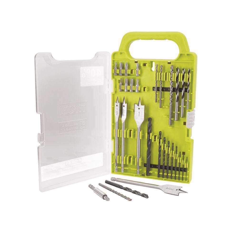 Ryobi A983102 Juego de brocas de perforación y conducción de óxido negro de 31 piezas para madera, metal, plástico y mampostería