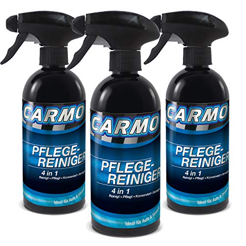 CARMO 3X Pflegereiniger | Waschen ohne Wasser | Trockenwäsche | Trockenreiniger | Sprühwachs | Reinigt, pflegt, konserviert, versiegelt | 500ml