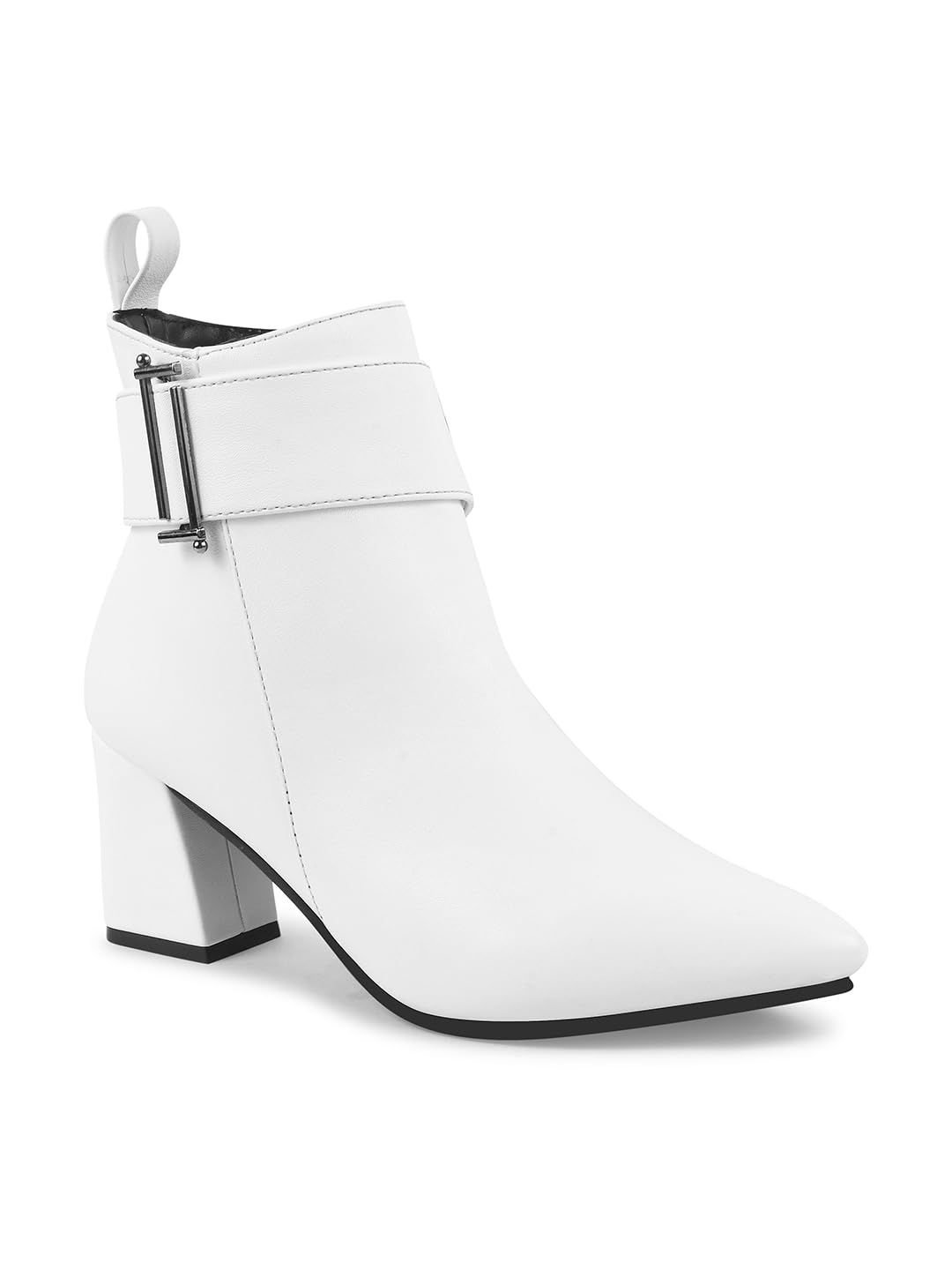 Shuz Touch White Ankle Length heeled Boots (B0DGLG2S9N) Amazon Price History, Amazon Price Tracker