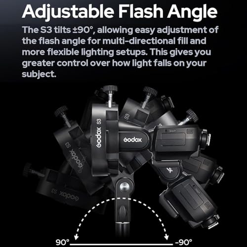 Image of Godox S3 Speedlite Bracket (𝐒𝟐 𝐔𝐩𝐠𝐫𝐚𝐝𝐞𝐝 ) for Godox V1 AD200Pro AD200ProII AD300Pro AD400Pro AD100Pro V860III /TT685III /TT600 /TT350, Flash Bracket for Softbox Snoot , Bowens Mount Holder