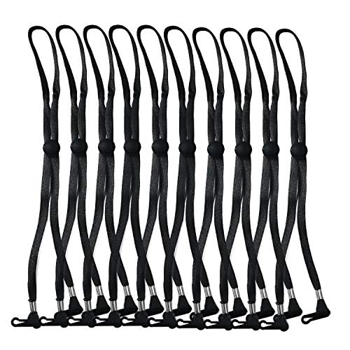10 Pack Mask Lanyard - Adjustable Ear Pressure Relief Safety Holder & Hanger with with Clasps Extension Hook for Adult and Child Black