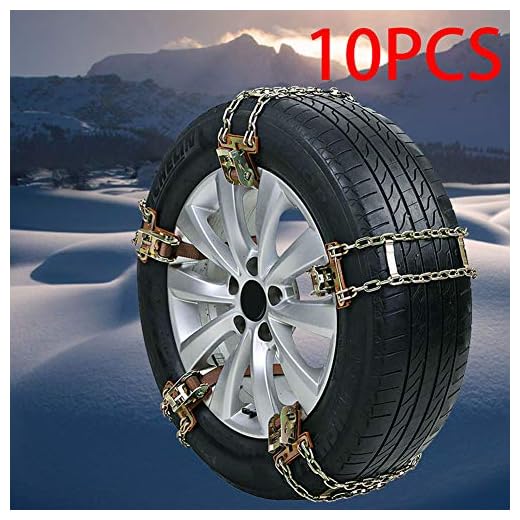 SongZhi Anti-Skid Tire Chains Snow Chains Winter Security Tyre Belt for Cars Durable Heavy Duty Adjustable 225-275mm / 8.85" -10.8" Mud Ice Snow Tire Chain 10pcs