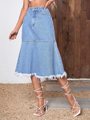 Image of KOTTY Women's Wrap Style Flowy Knee Length Skirt