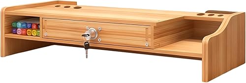Desktop Computer Riser, Versatile Placement, 48.8x20x10.5cm, Wooden Desktop Organizer, Computer Monitor Shelf, Multi-Purpose, For Home, Office,