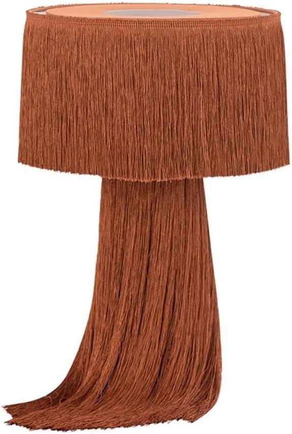 Atolla Tassel Fringe Table Lamp in Brick and Black