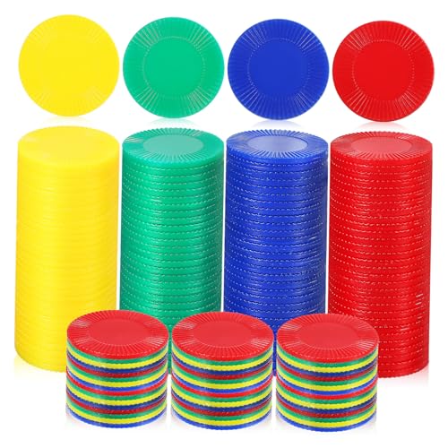 ERINGOGO 400 Pcs Poker Chips Bingo Accessories Large Bingo Chips Party Game Props Comfortable Handling Compact Storage