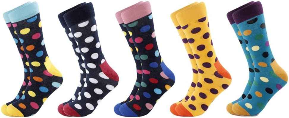 Men's Business Dress Socks Cotton Breathable Polka Dot