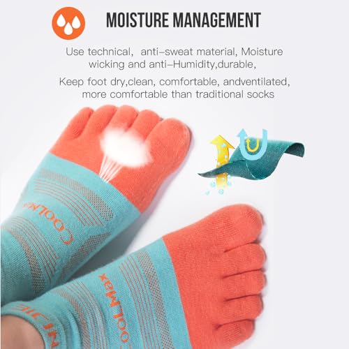 AONIJIE 3 Pairs Toe Socks for Men and Women, Breathable Low Cut No Show Socks for Running Cycling4