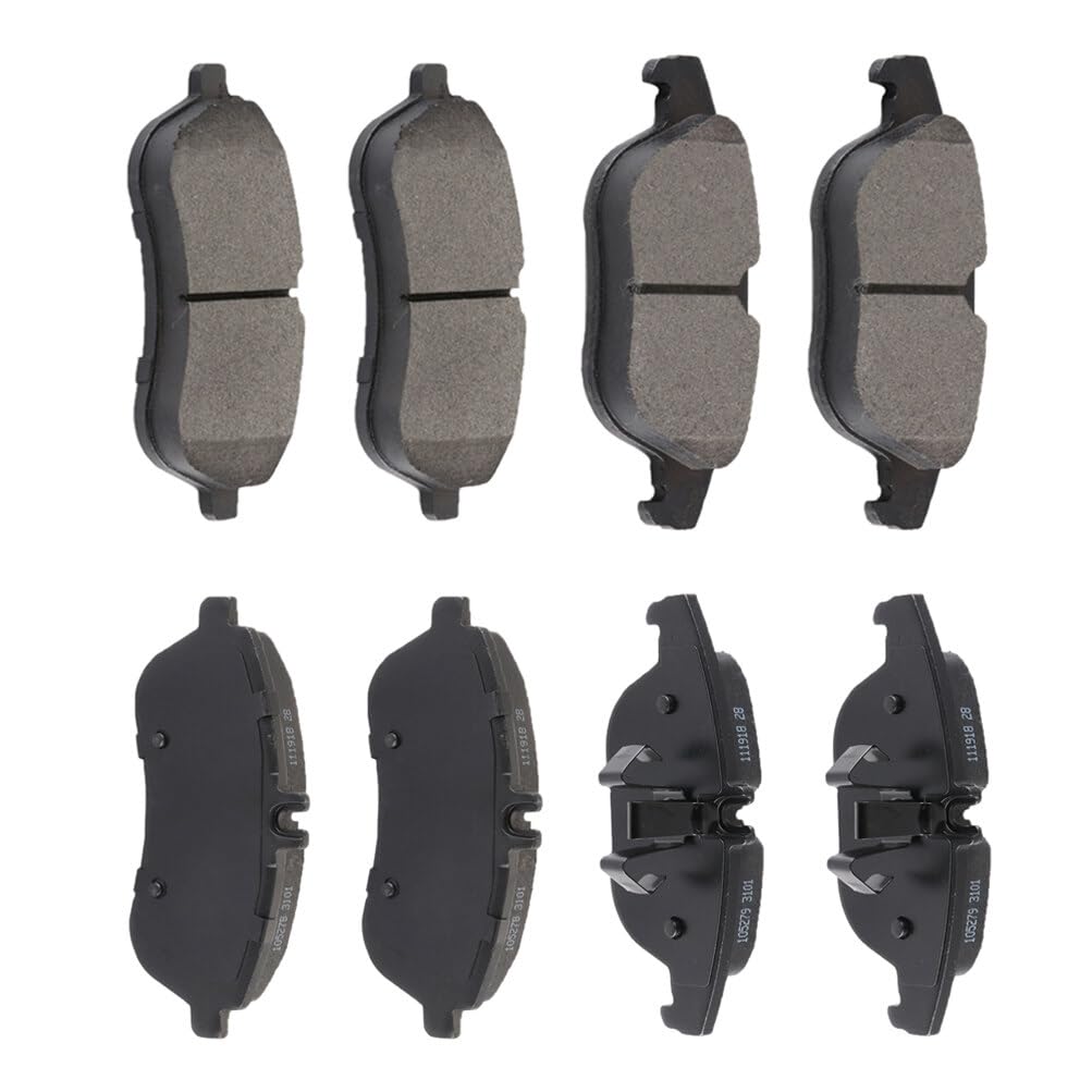 AUTOMUTO 8PCS Front &amp; Rear Semi-Metallic Disc Brake Pads Set D1341 D1340