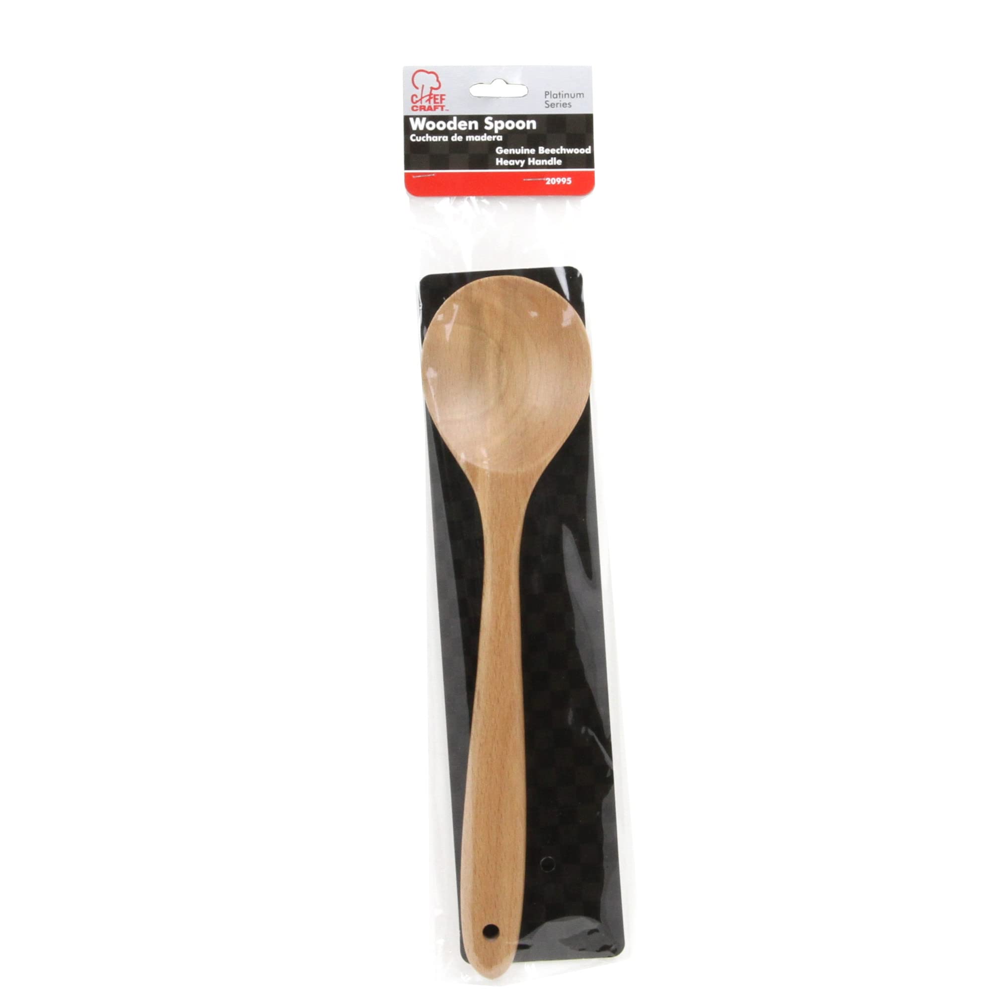 Chef Craft 20995 1-Piece Solid Heavy Duty Wooden Spoon, Wood, 12-Inch by Chef Craft
