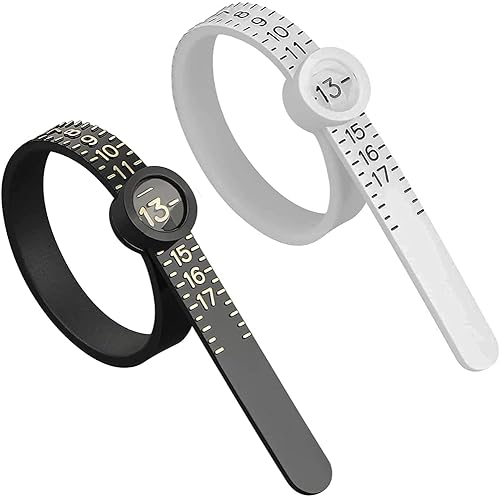 Herramienta de medición de tamaño de anillo, herramienta de medición de tamaño de dedo reutilizable 1-17 EE. UU., tamaño de 2 piezas