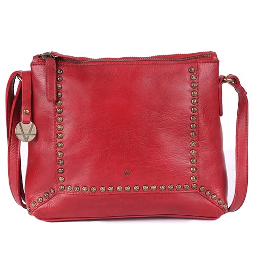 Image of Genuine Italian Leather Boho Studded Crossbody Sling Bag - Stylish, Durable, & Perfect for Everyday Use for women