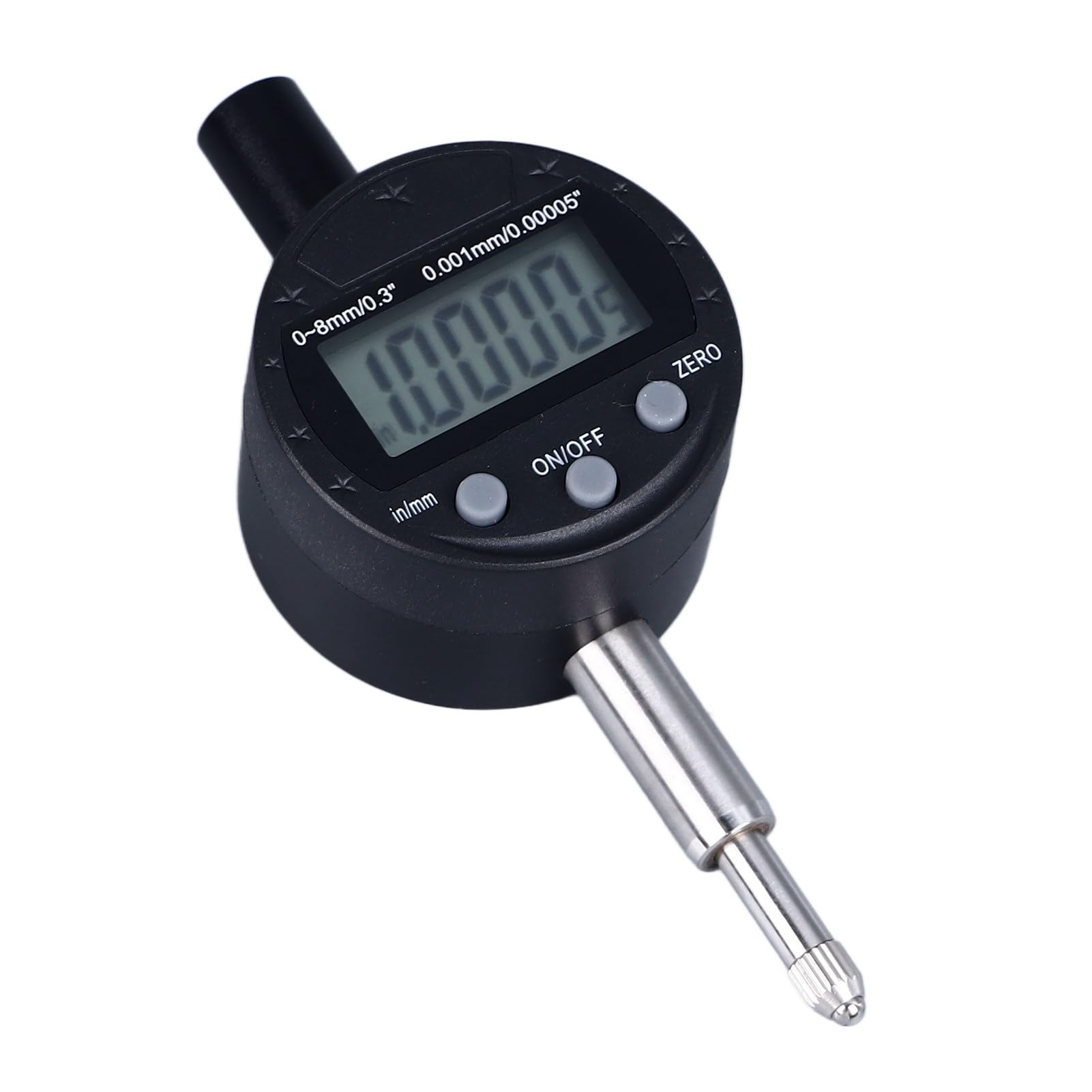 Comparador Pantalla digital Calibre Alta precisión 0,00005 pulgadas Resolución 0,001 mm Rango de 0 a 8 mm para uso industrial en laboratorio Material de aleación de aluminio