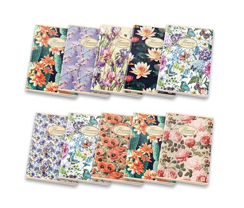 Pigna, A5 Cuaderno Flores de la Naturaleza, Cuaderno grapado, interior 0C, rayado con margen, 80 g, Papel reciclado, Tapas surtidas, 10 Pigna, A5 Cuaderno Flores de la Naturaleza, Cuaderno grapado, interior 0C, rayado con margen, 80 g, Papel reciclado, Tapas surtidas, 10