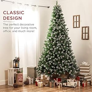 Bestchoiceproducts6ftpredecoratedholidaychristmastreeforhomeofficepartydecorationw1000pvcbranchtipspartiallyflockeddesignpineconesmetalhingesbase Urban Country Home Decor Best choice products 6ft pre decorated holiday christmas tree for home office party decoration w 1000 pvc branch tips partially flocked design pine cones metal hinges base urban country home decor
