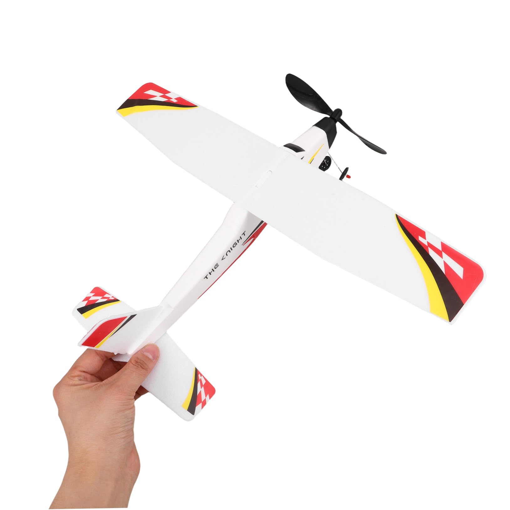 Planeur à Élastique Rouge En Mousse Et Bois – Maquette DIY Avion à Assembler – Jouet Extérieur Éducatif