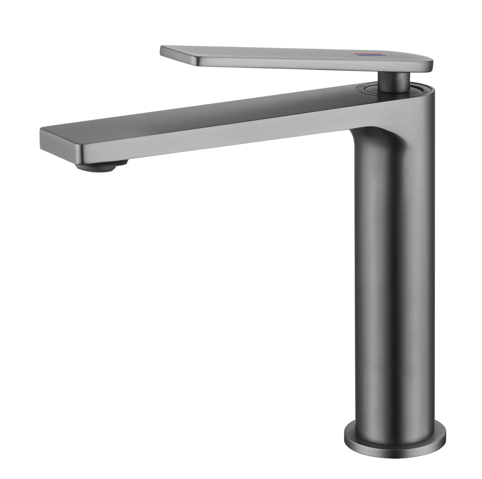 fashionhome Fashion Home Bathroom Mixer Single Handle Basin Mixer Tap Brass Material Gun Gray with Water Inlet Hose