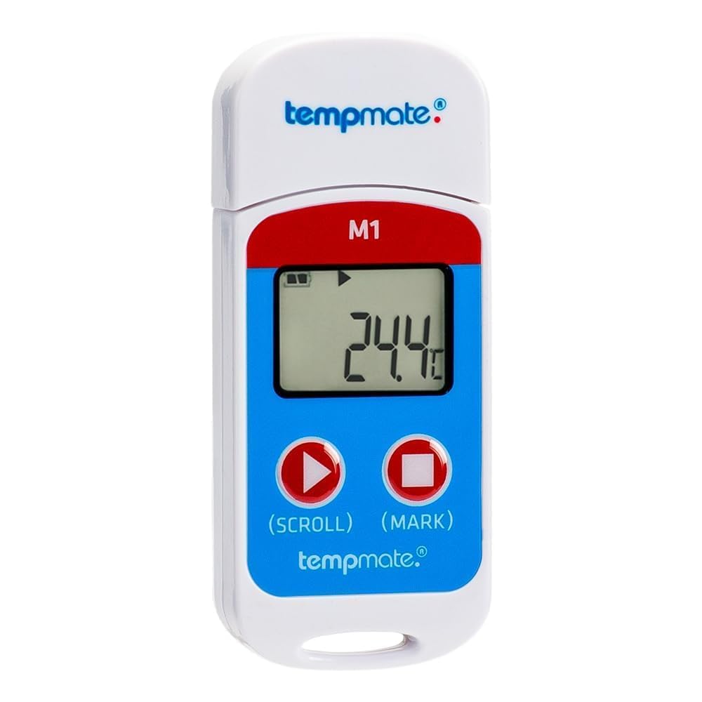 (lot de 10) Enregistreur de Température USB multi-usage (gamme: -30°C à +70°C) utilisé pour les boîtes de vaccins, l'industrie alimentaire et pharmaceutique | Modèle : Tempmate M1