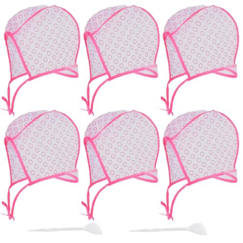 ZLCHE Gorra de resaltado para teñir el cabello con ganchos de plástico (rosa)
