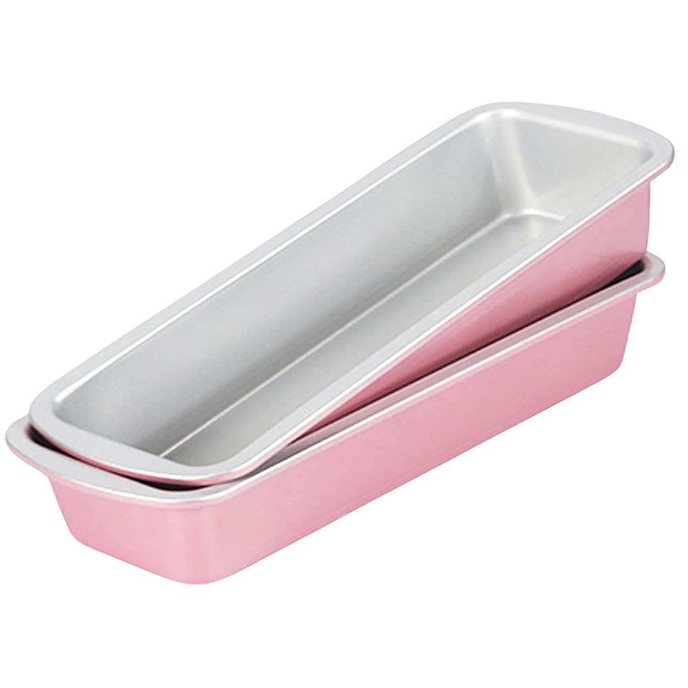 CANDeal 2 Uds 11 X 4 Pulgadas Moldes Rectangulares Para Pan, Molde Para Pan De Acero Al Carbono Para Hornear, Molde Para Pan Antiadherente De Porcelana Para Hornear, Molde Para Hornear Pan, Rosa