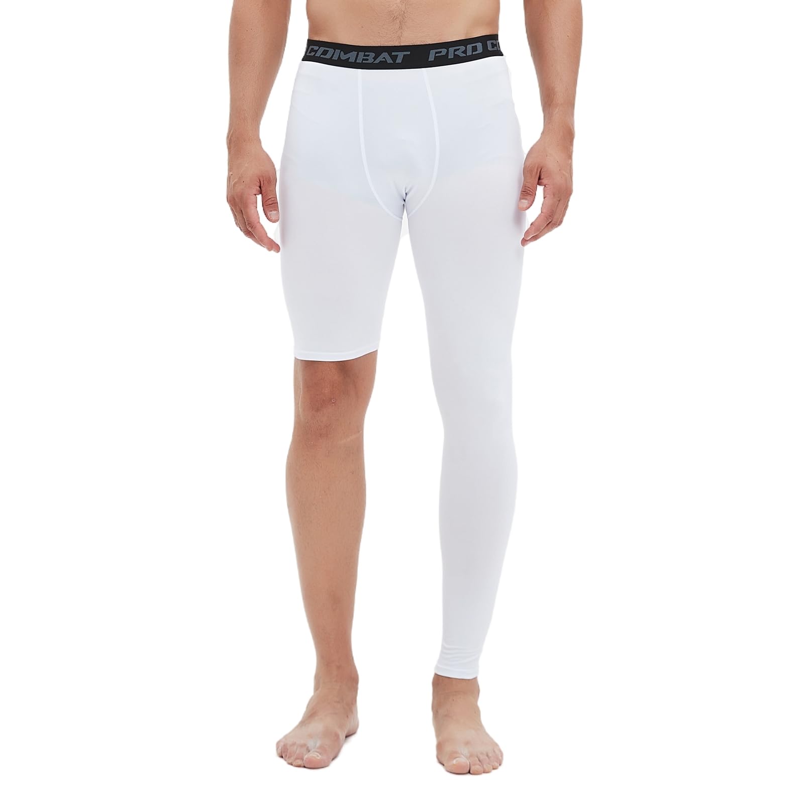 Men's Basketball Single Leg Tight Sports Pants 1/2 One Leg Compression Pants Athletic Base Layer Underwear