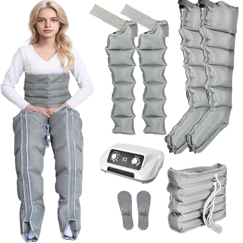 Joyfitness Botas De Presoterapia, Máquina Presoterapia Cuerpo Completo, 6 Cámaras De Aire, Presión Regulable 0-240 mmHg, Tiempo 0-30 Min, Drenaje Linfático, Reduce Retención De Líquidos