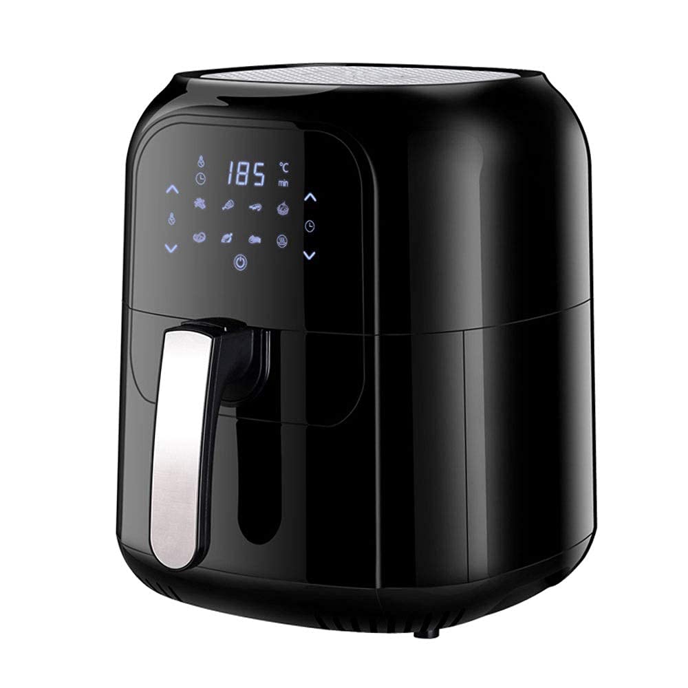 Inteligentna, duża frytkownica beztłuszczowa 1400 W, 5 l z cyfrowym wyświetlaczem, timerem i w pełni regulowaną regulacją temperatury do gotowania niskotłuszczowego i zdrowego beztłuszczowego