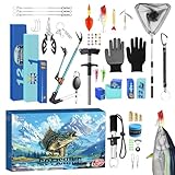 フィッシングタックルカウントダウンカレンダー | 24日間のクリスマスカウントダウン用フィッシングタックル男性向け | 魚を掴むためのリップグリッパーとフックタイヤー青少年や大人に最適,父親 彼氏 夫 男性へのギフトに