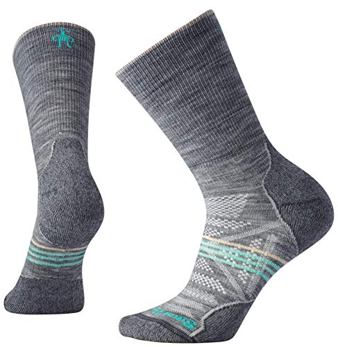 Smartwool Women's PhD Outdoor Light Crew Socks (Light Gray) Medium