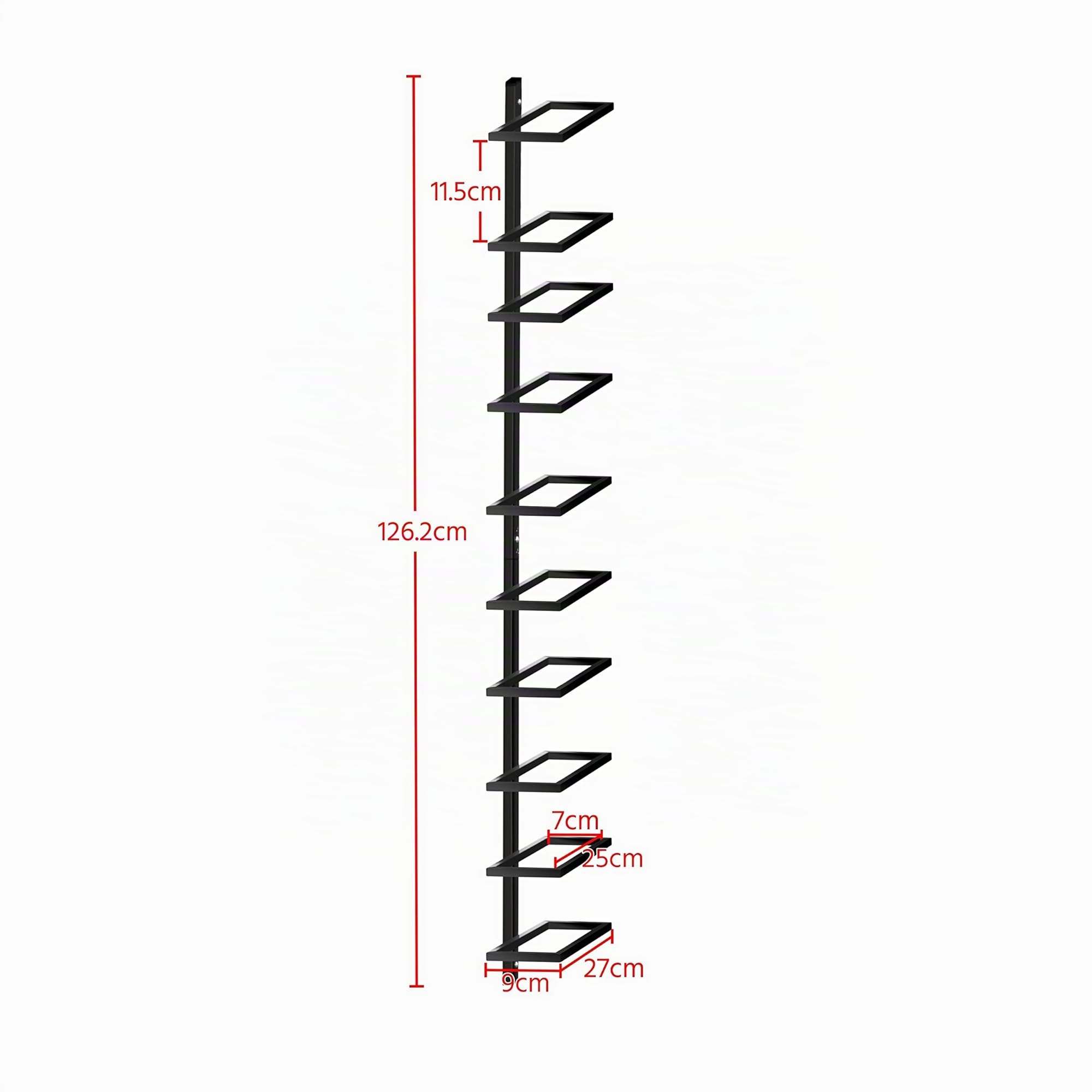 Yaheetech Portabottiglie da Parete per 10 Bottiglie Porta Bottiglie di Vino in Metallo 126 cm Scaffale Vini Supporto Bottiglie Cucina Bar