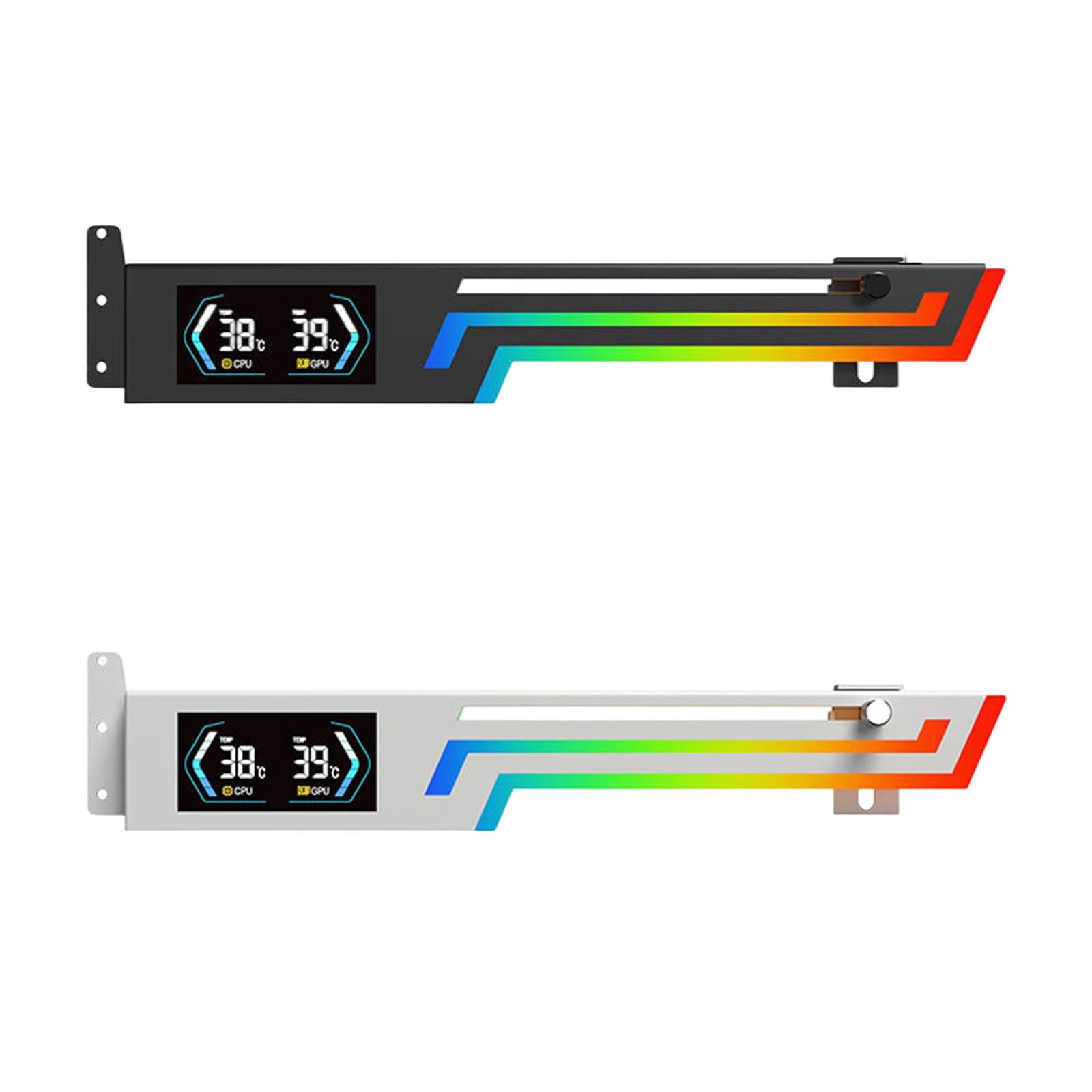 Universals - Supporto GPU AntiSag con display della temperatura e illuminazione RGB a 5 V 3 pin per ATXes Case RGBs supporto scheda grafica