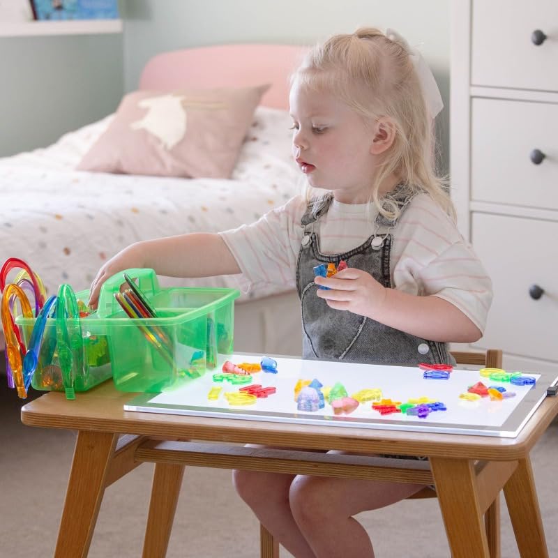 tickit Set per la Scoperta dei Colori traslucidi – Set di 245 Pannelli Luminosi con Forme, Lettere, Numeri e Strumenti per smistare, Giocare a Colori e attività Matematiche precoci