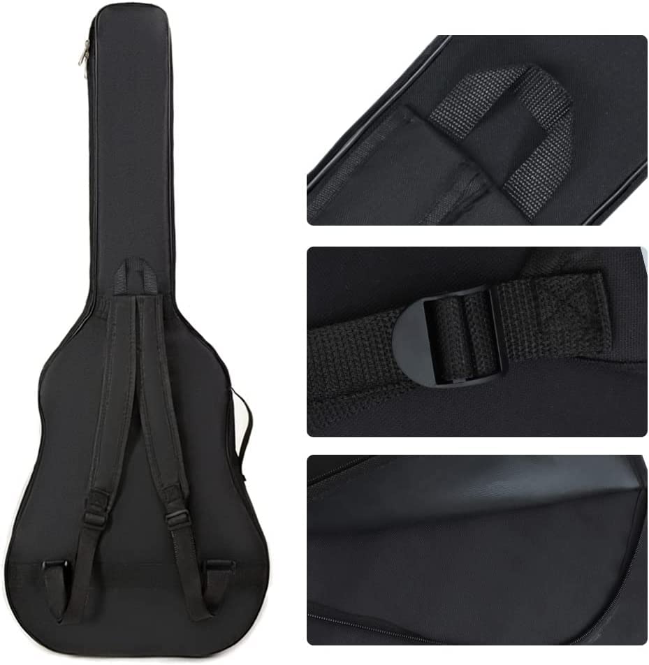 GLOW WINGS 36 Inch Acoustic Guitar Gig Bag Waterproof Dual Adjustable Shoulder Strap 5mm Padding Backpack with Accessories -for 36" Acoustic Classic Guitar 2