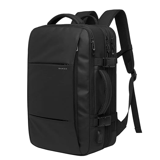 BANGE Mochila Executiva Masculina Reforçada de 40L Expansível Antifurto Impermeável para Notebooks de Até 17.3 Polegadas