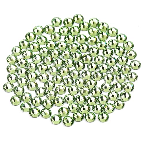 Image of Novani Crystal Rhinestones, Flatback Loose Gemstones 288pcs Glass Rhinestones for Clothes Shoes Crafts Makeup Nail Art and DIY Decorations(SS30, Light Green)