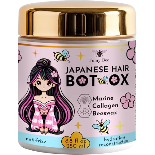 HAIR MASK FOR DAMAGED HAIR TREATMENT Japanese BTX - 8.8 oz Collagen & Keratin Treatment with Beeswax & Seaweed, Intense Hydration, Anti-Frizz,Formaldehyde-Free,Protein Coating for Dry and Damaged Hair