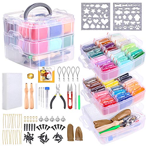 PP OPOUNT Needle Felting Kit, 48 Colors Wool Roving Fibre Yarn, Complete Needle