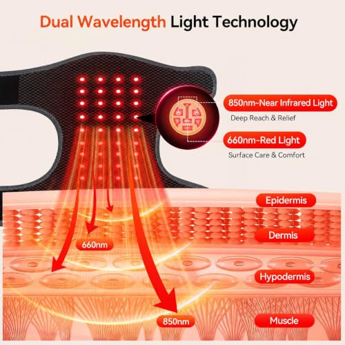 Red Light Therapy Knee Massager 660nm & 850nm, Heated Vibration Knee Brace Cordless Rechargeable 5000mAh, Timer & Pulse Modes for Knee Elbow Shoulder Joint Comfort Support Device — view 2