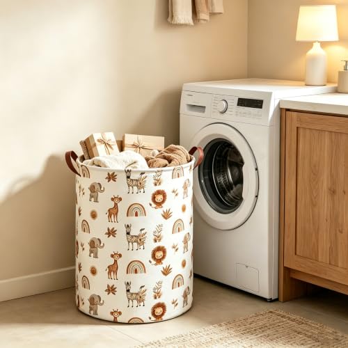 Image of Boho animals Laundry Basket,Waterproof folding basket with handle,Clothes Organizer Baskets(Boho animals)