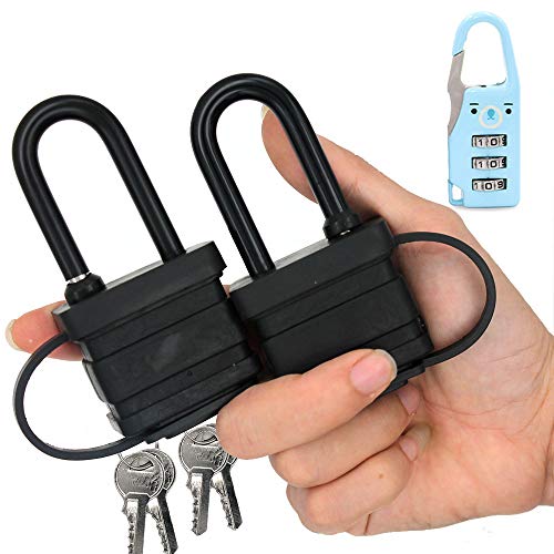 40mm 2-Heavy Duty Waterproof Padlock - Ideal for Home, Garden Shed, Outdoor, Garage, Gate Security (2 Pieces Set, Send a Small Password Lock)