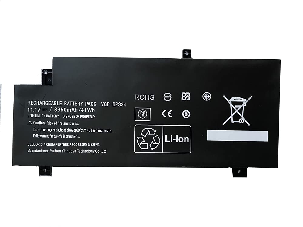 VGP-BPS34 VGP-BPL34 BPS34 Replacement Battery Compatible with Vaio 15 Touch SVF15A16CXB SVF14AC1QL SVF14AC1QU SVF14A14CXP SVF14A14CXS SVF14A15CXB SVF14A15CXP SVF14A15CXS