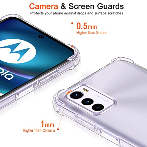 Image of Lustree Back Cover Transparent Case Compatible with Motorola G31 | Clear + TPU Case with 4 Corner Air Cushion Protection & Camera Protection | Slim& Stylus Cover