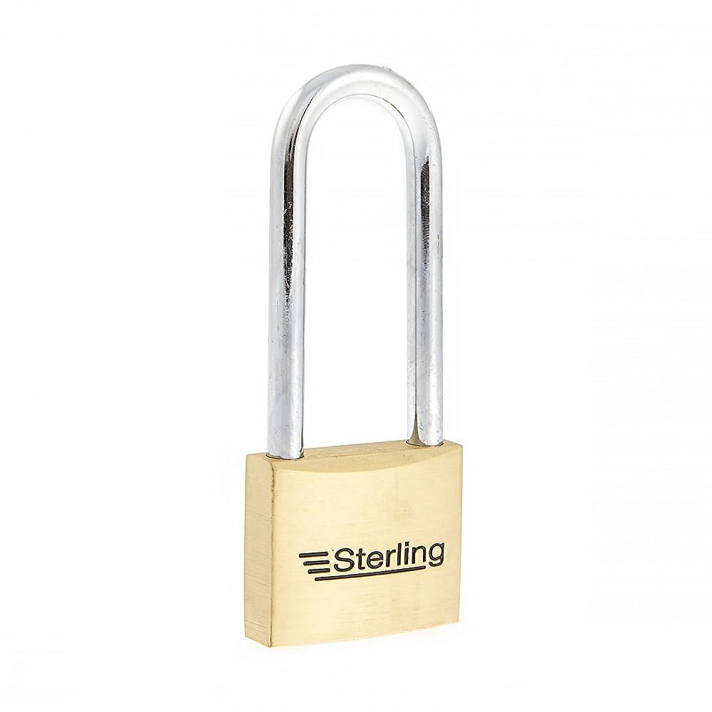 Sterling BPL252 50 mm Double Locking Long Shackle Brass Padlock