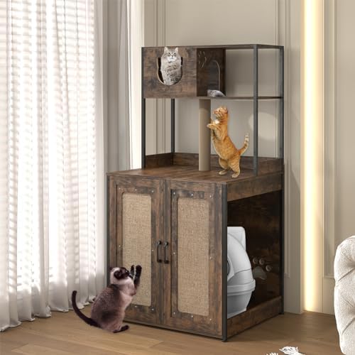 Large Cat Litter Box Enclosure,Hidden Wooden Cat Litter Box