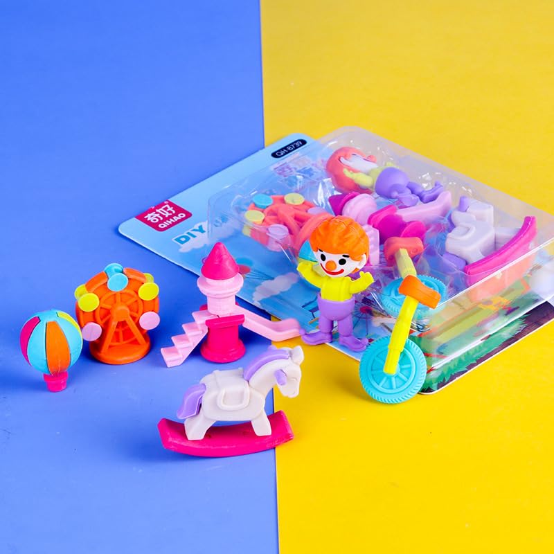 Image of Fairy Tale Palace Erasers for Set- Stylish Erasers for Girls, School Stationary Kit for, Birthday Return Gifts (QH-8739)