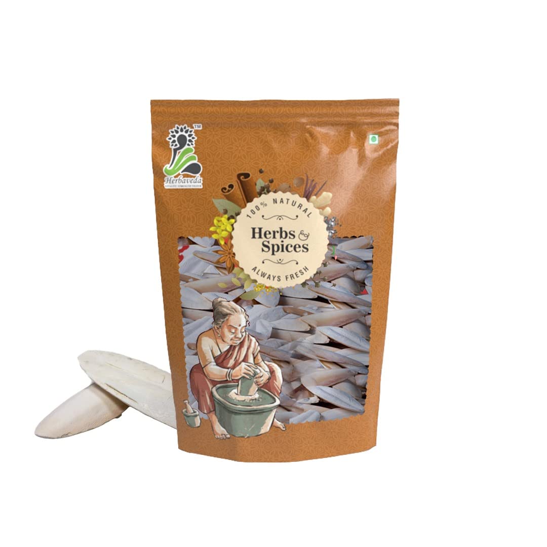 Herbaveda- Cuttlefish Bone Big Size (9 to 12 inches) 100g | Bird Calcium for Finches, Budgies, Conures, Lovebirds, Cockatiels, African Grey, Macaws, Cockatoo, Eclectus